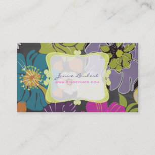 PixDezines alegre retro flowers/chalkboard Business Card