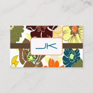 PixDezines alegre retro foral, DIY background Business Card