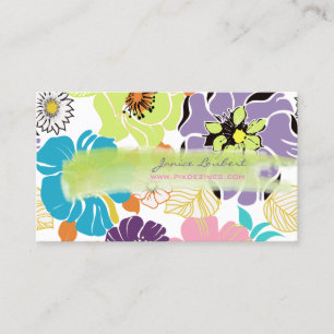 PixDezines alegre retro tropical flowers/DIY Business Card