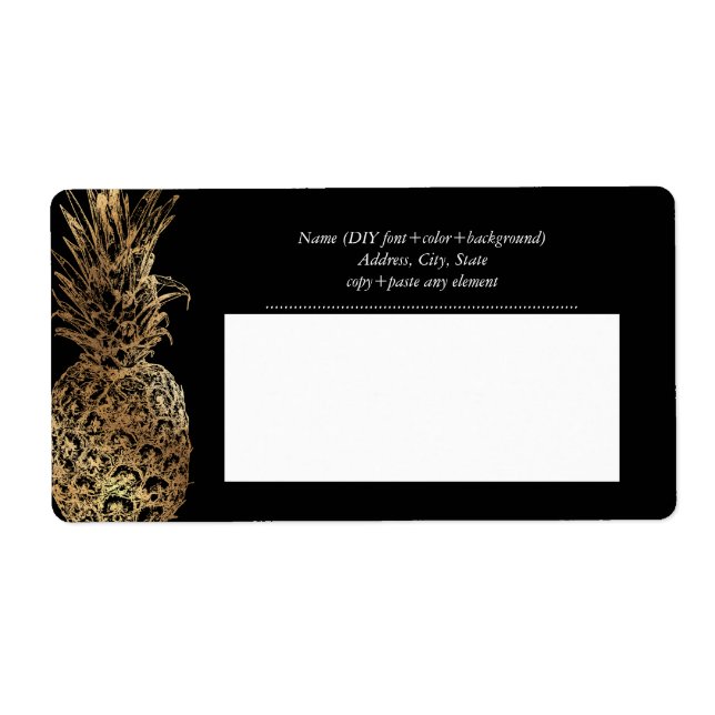 PixDezines Aloha Ananas+Faux Or (Devant)