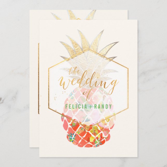 PixDezines Aloha Hawaiian Pineapples/DIY Backgroun Invitation (Front/Back)