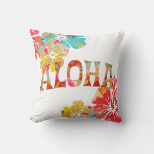 PixDezines Aloha Hibiscus DIY Background Throw Pillow