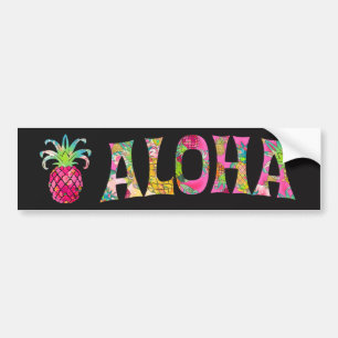 PixDezines Aloha Pineapple Bumper Sticker
