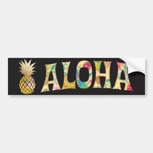 PixDezines Aloha Pineapple Bumper Sticker