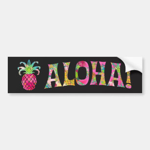 PixDezines Aloha Pineapple Bumper Sticker