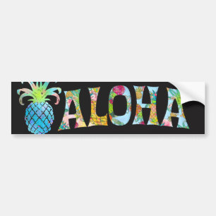 PixDezines Aloha Pineapple Bumper Sticker