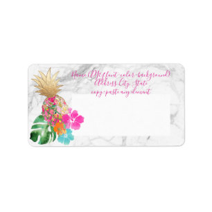 PixDezines Aloha Pineapple+Faux Gold Label