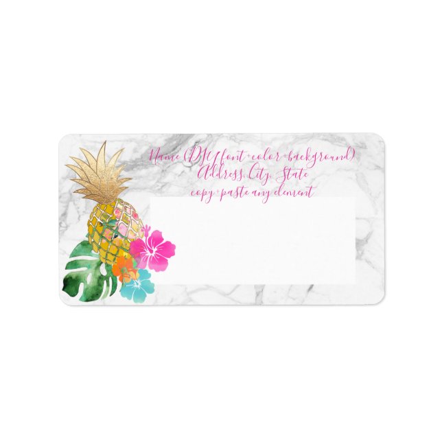 PixDezines Aloha Pineapple+Faux Gold Label (Front)