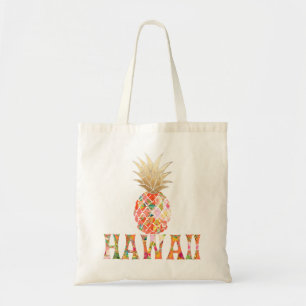 PixDezines Aloha Pineapple+Faux Gold Tote Bag