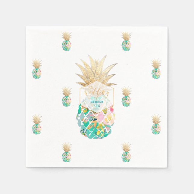 PixDezines Aloha Pineapples/DIY background Napkin (Front)