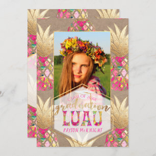 PixDezines Aloha Pineapples, Graduation Luau Invitation