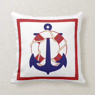 PixDezines anchors/lifesavers/nautical/diy colour Throw Pillow