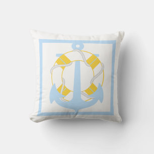 PixDezines anchors/lifesavers/nautical Throw Pillow