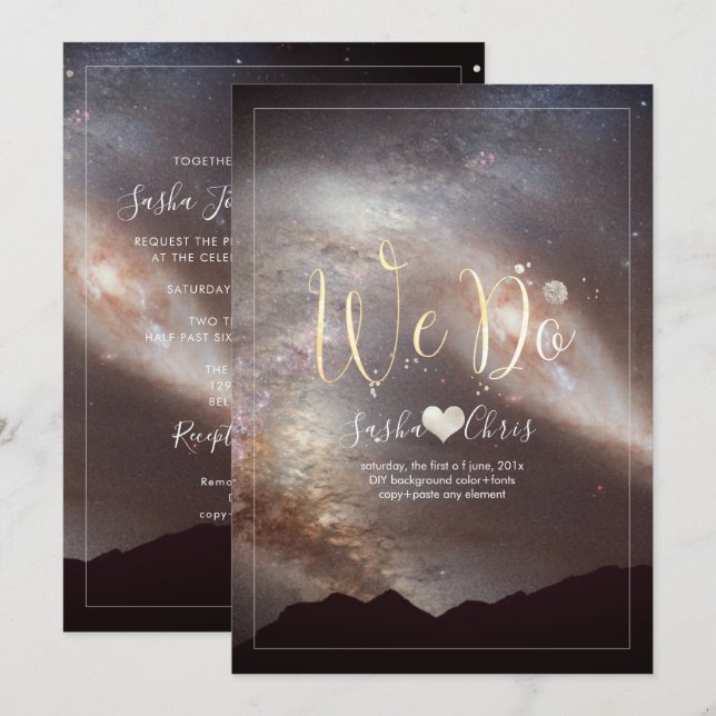 PixDezines Andromen Milky Way/NASA Space Invitation (Front/Back)