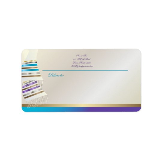✡ PixDezines Aqua/Purple Tallits