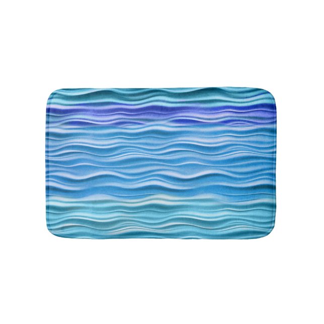 PixDezines Aqua Waves Bath Mat (Front)