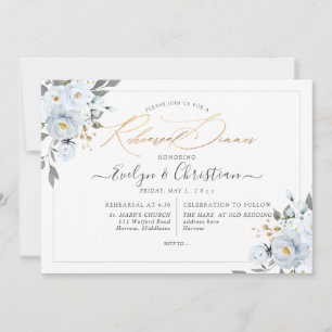 PixDezines Aquarelle Dusty Blue Roses Invitation