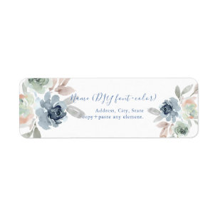 PixDezines Aquarelle Florale, Roses bleu Dusty