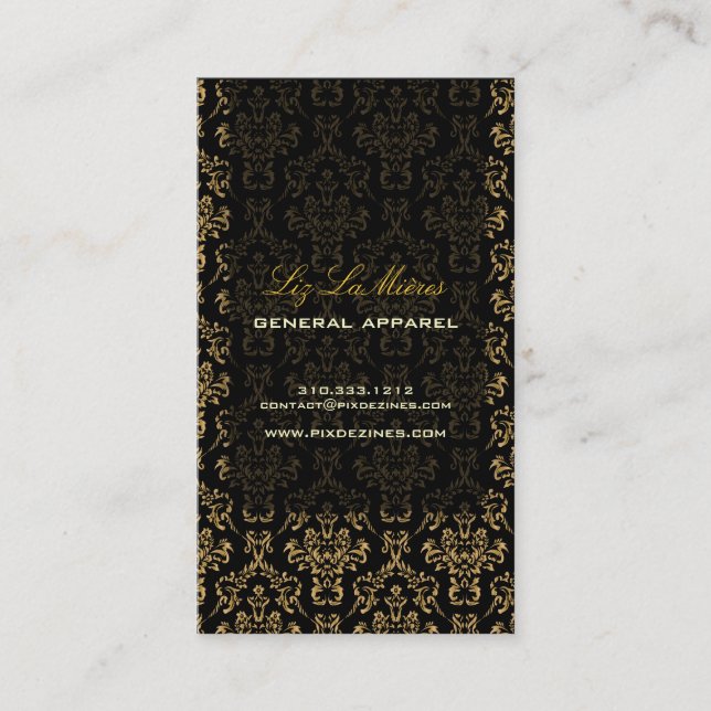 PixDezines Arianna Damask/DIY background colour Business Card (Front)