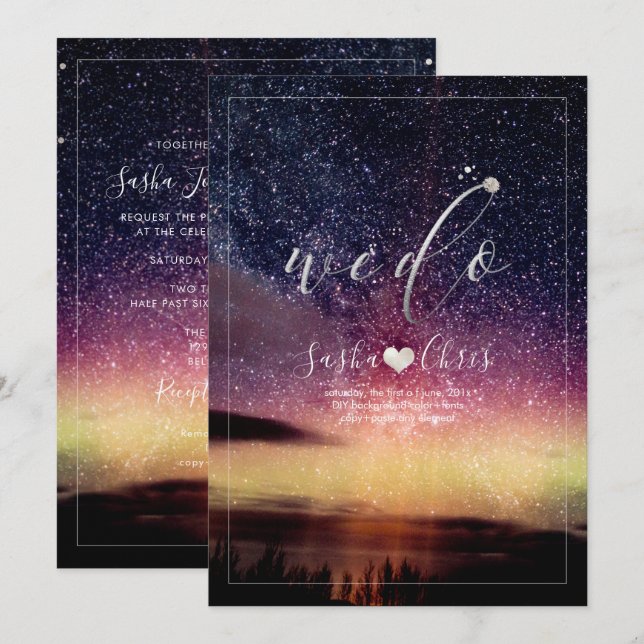 PixDezines Aurora Night Sky Invitation (Front/Back)