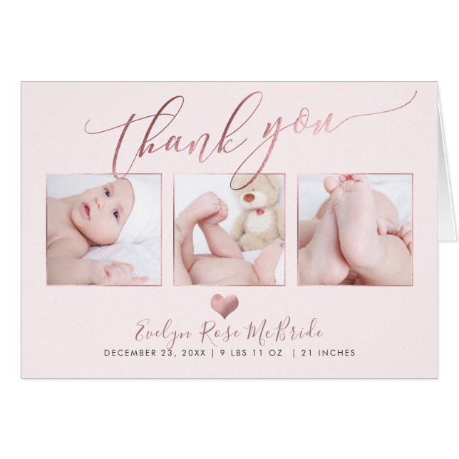 PixDezines Baby Photos Thank You (Front Horizontal)