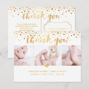 PixDezines Baby Shower Thank You/Dazzled Faux Gold Postcard