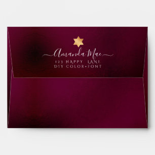 PixDezines Back Flap Return Address, Burgundy Envelope