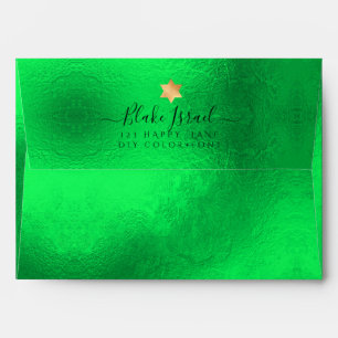PixDezines Back Flap Return Address, Neon Green Envelope