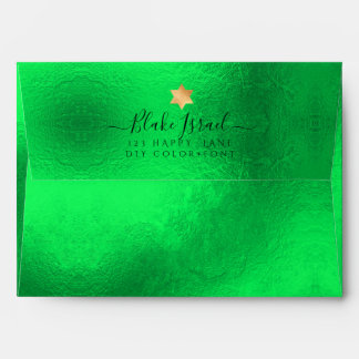 PixDezines Back Flap Return Address, Neon Green Envelope