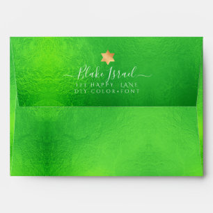 PixDezines Back Flap Return Address, Neon Green Envelope