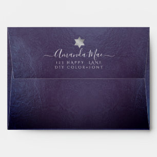 PixDezines Back Flap Return Address, Thunder Blue Envelope