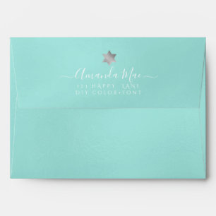 PixDezines Back Flap Return Address, Turquoise DIY Envelope