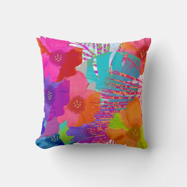 PixDezines bali kai/diy background colours Throw Pillow (Front)
