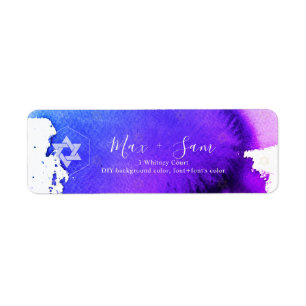 PixDezines Bar Mitzvah Electric Purple Aquarelle