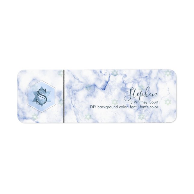 PixDezines Bar Mitzvah Honeycomb+Marbre bleu (Devant)