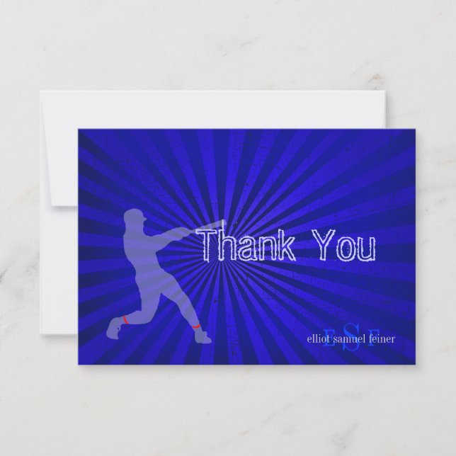 PixDezines Baseball Thank you cards, Flat (Front)