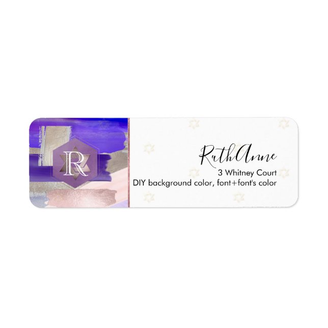 PixDezines Bat mitzvah violet aquarelle (Devant)