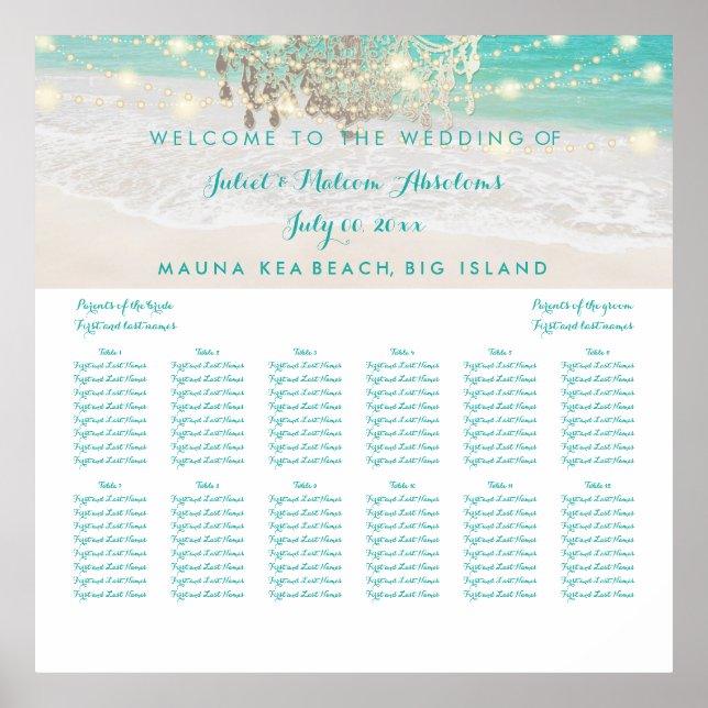 PixDezines beach/chadeliers/seating chart (Front)