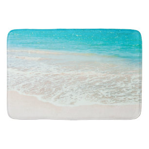 PixDezines Beach/Turquoise Blue Bath Mat