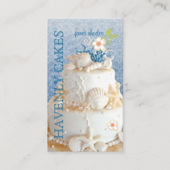 PixDezines Beach Wedding Cake/DIY background colou Business Card (Front)