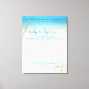 PixDezines beach wedding program Canvas Print