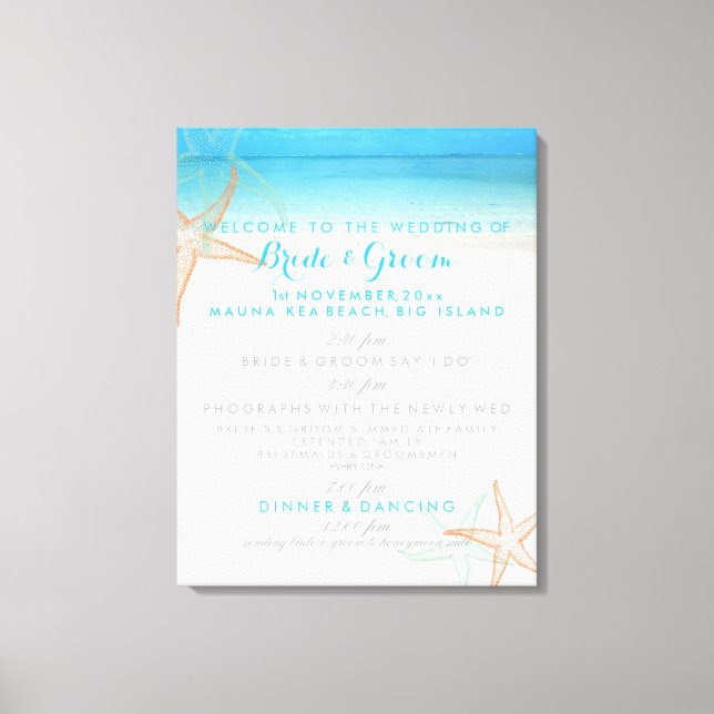 PixDezines beach wedding program Canvas Print (Front)