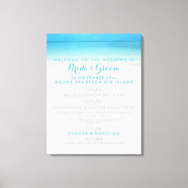 PixDezines beach wedding program Canvas Print (Front)