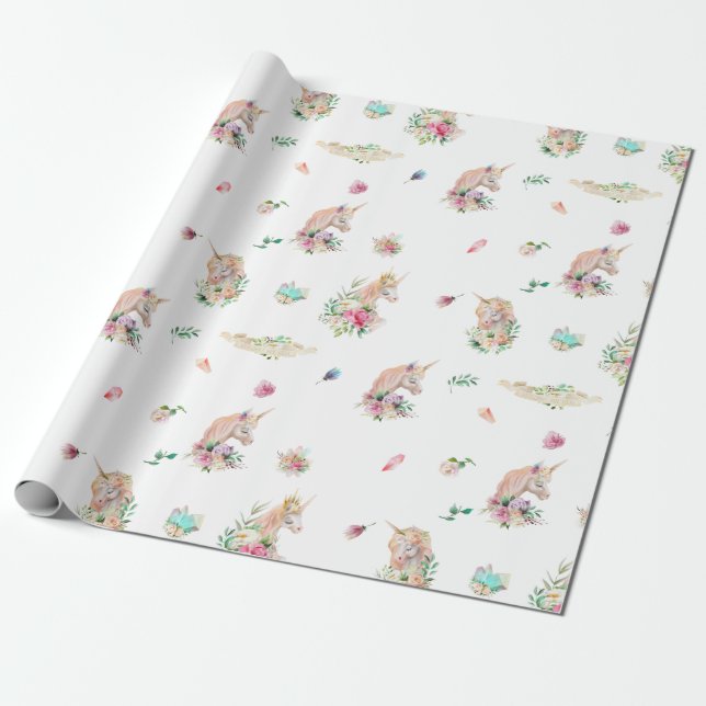 PixDezines Believe in Unicorns | DIY background Wrapping Paper (Unrolled)