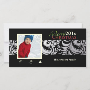 PixDezines Bellissimo Damask, christmas Holiday Card