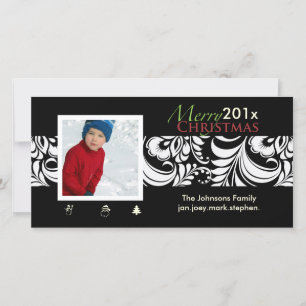 PixDezines Bellissimo Damask, christmas Holiday Card