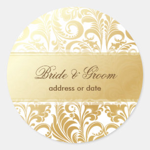 PixDezines Bellissimo Damask Classic Round Sticker