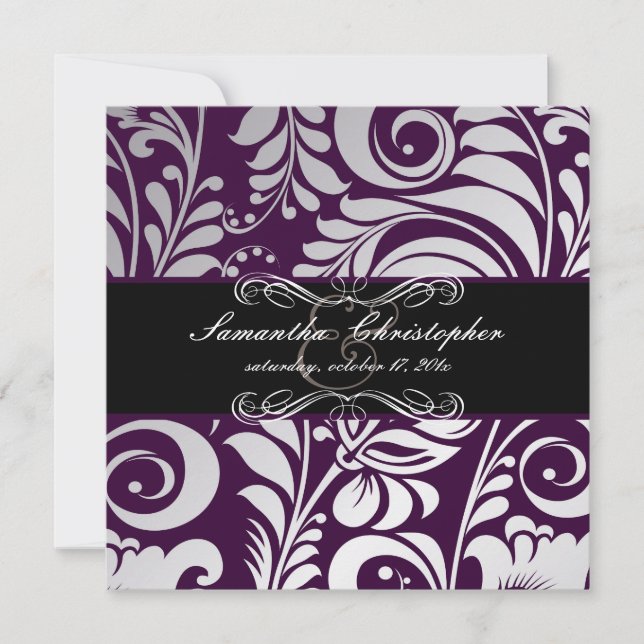 PixDezines Bellissimo Damask, Custom Colour!! Invitation (Front)