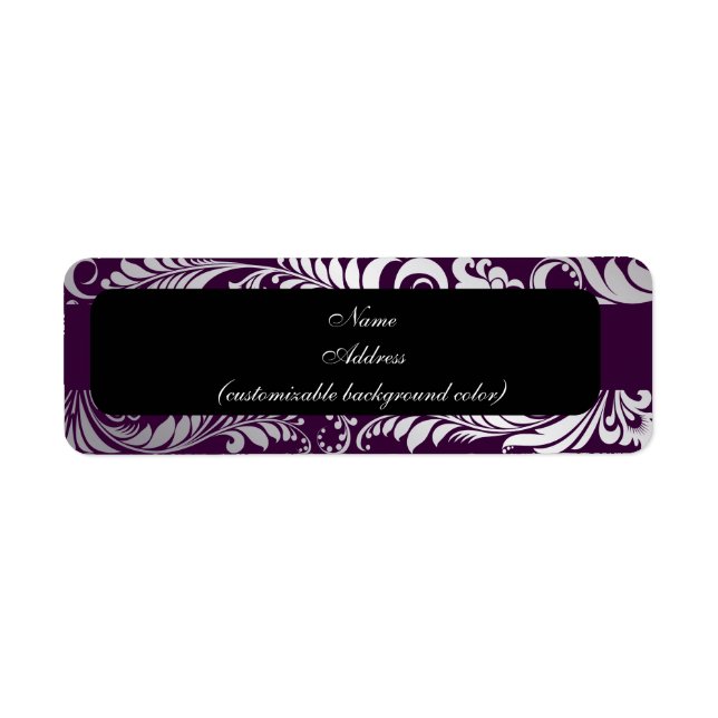 PixDezines Bellissimo Damask faux argent/prune (Devant)
