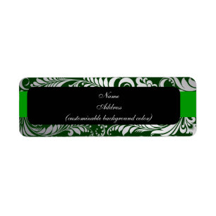 PixDezines Bellissimo Damask faux argent/vert